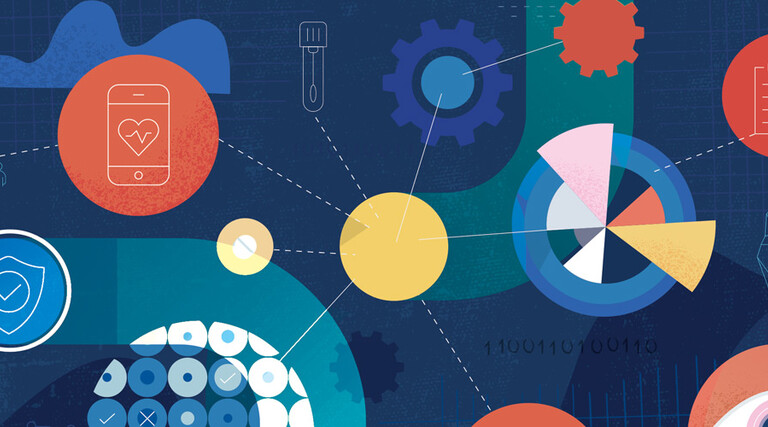 illustration of colorful pathways intersecting
