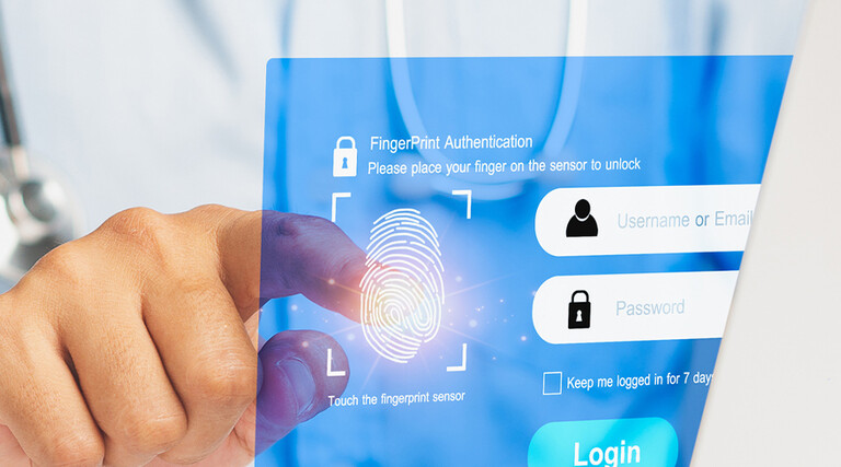 Healthcare provider entering password