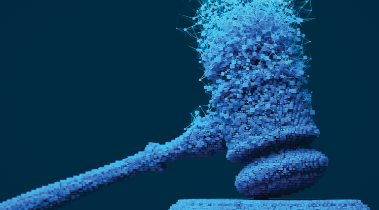 gavel made of data