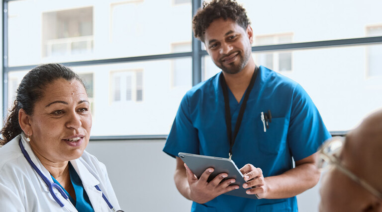 Doctors engaging with patient