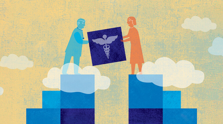 illustration of people on blocks working together