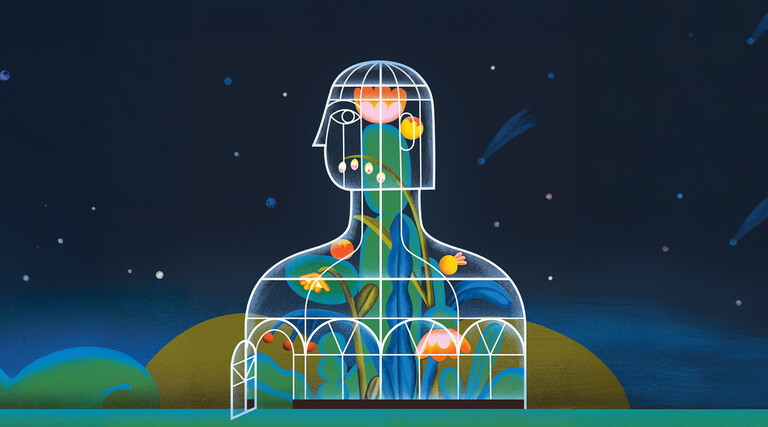 abstract person as greenhouse