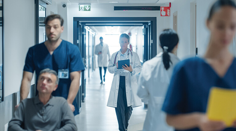 busy hospital hallway