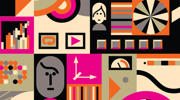 illustration of people and graphs