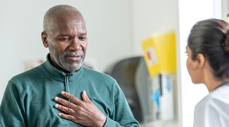 patient talks to doctor during appointment
