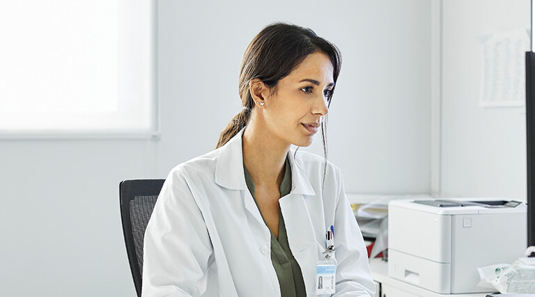 doctor on computer