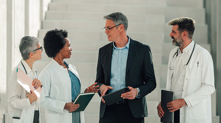 healthcare leaders in a discussion