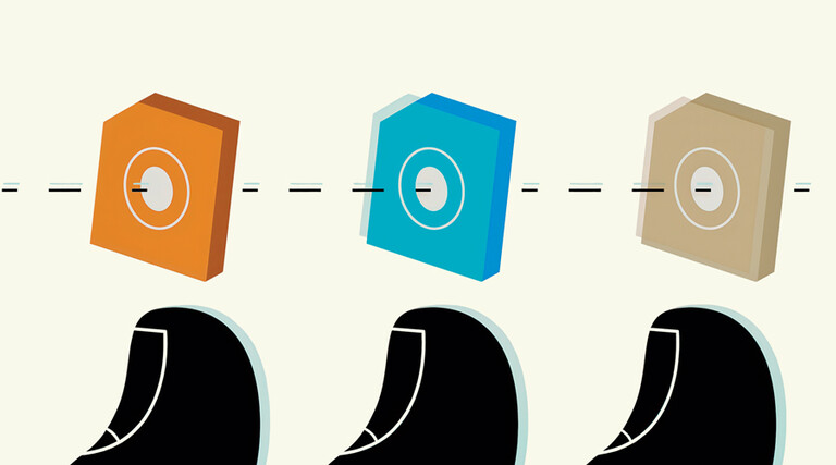 five thumbs pointing at five document icons