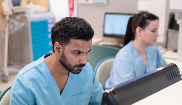 Clinicians at the nurse station