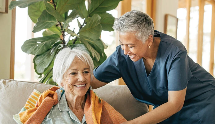 nurse taking care of senior