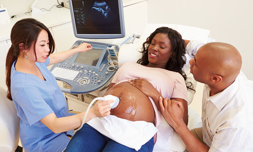 Black couple attends ultrasound appointment