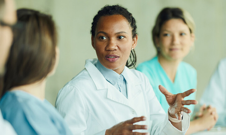 Doctors collaborating in meeting