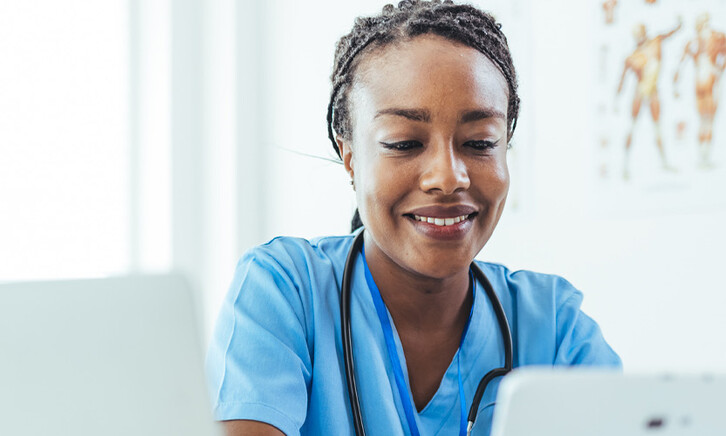 Doctor using technology in the hospital