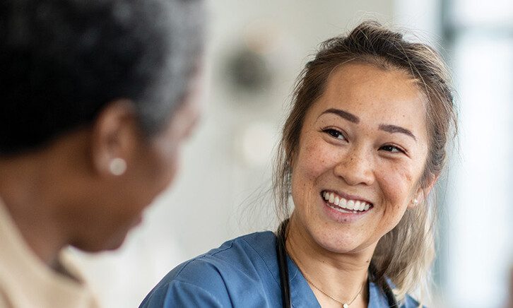 nurse visits with patient