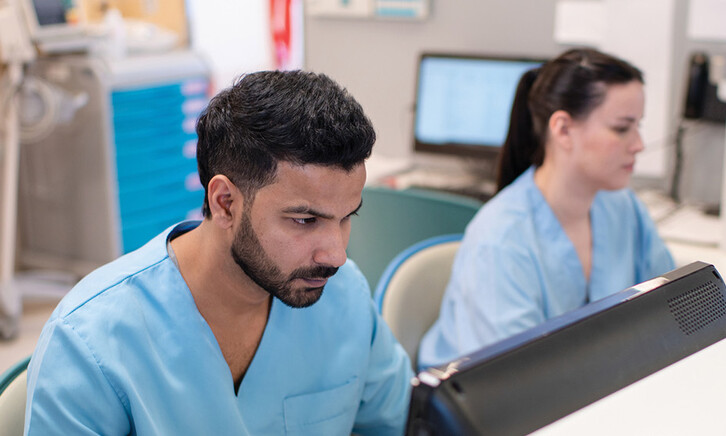 Clinicians at the nurse station