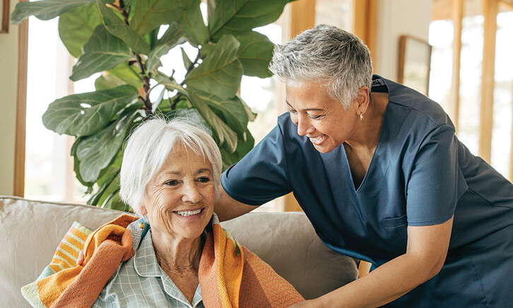 nurse taking care of senior
