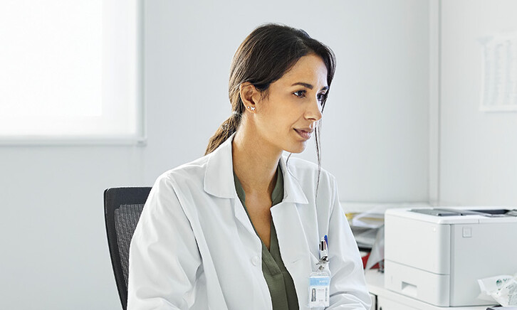 doctor on computer