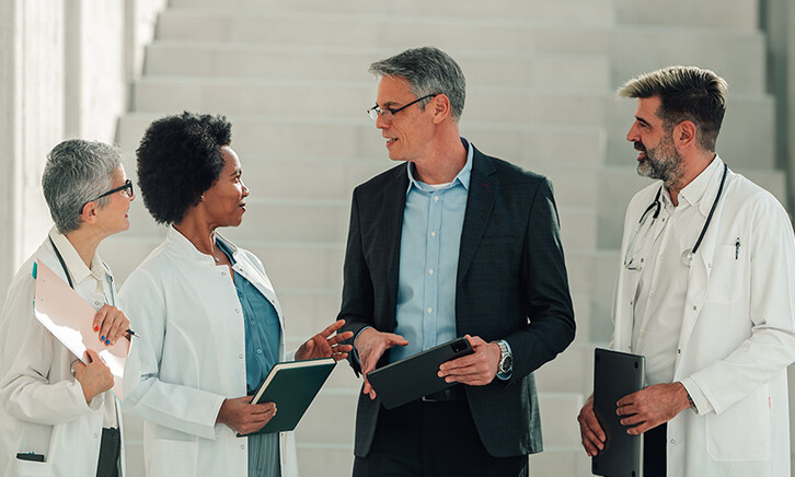healthcare leaders in a discussion