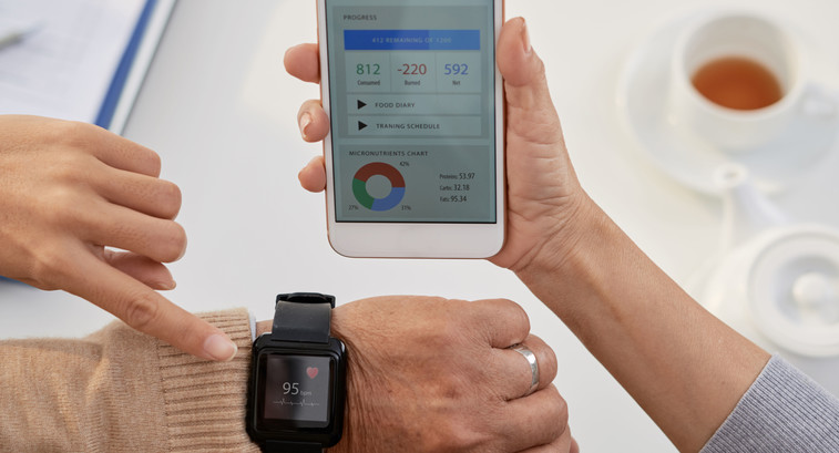 Smartwatch heart monitoring.