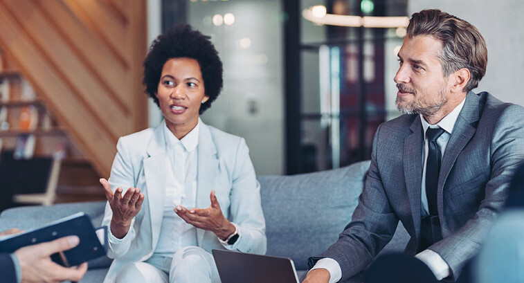 People collaborating in a meeting