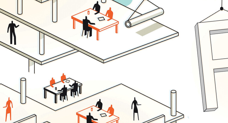 Illustration of office under construction