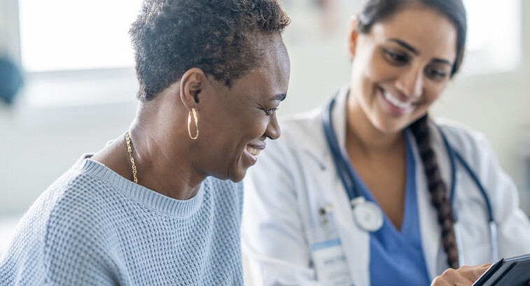 Doctor speaking with patient