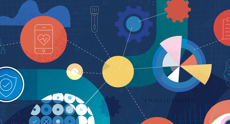 illustration of colorful pathways intersecting