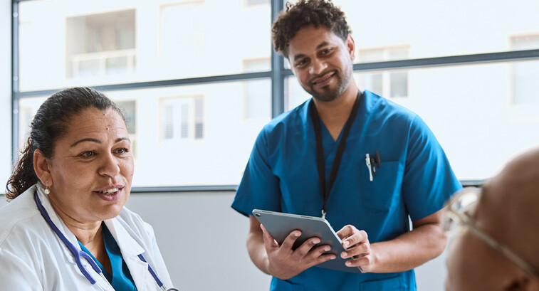 Doctors engaging with patient