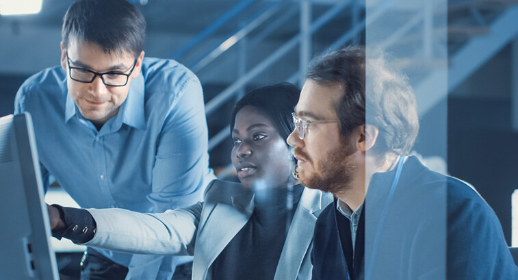 IT team solving a problem