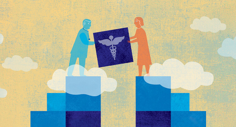 illustration of people on blocks working together