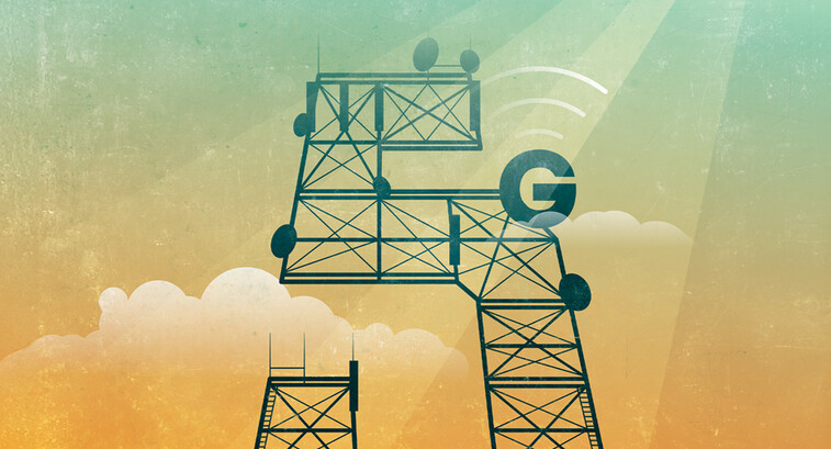 networking tower in the shape of a 5