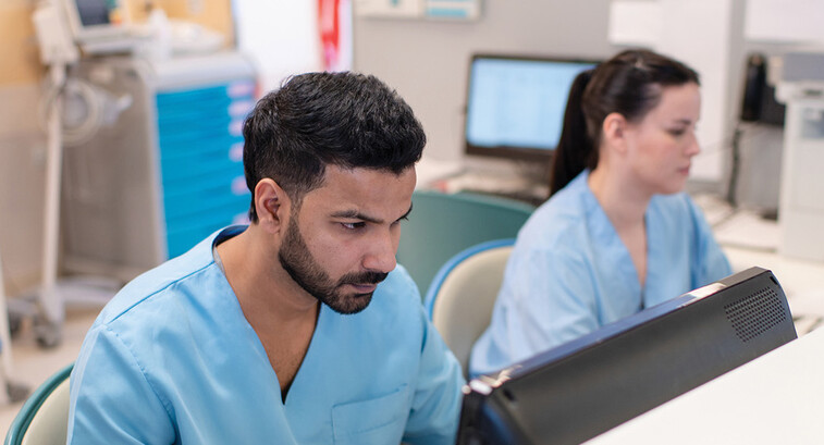 Clinicians at the nurse station