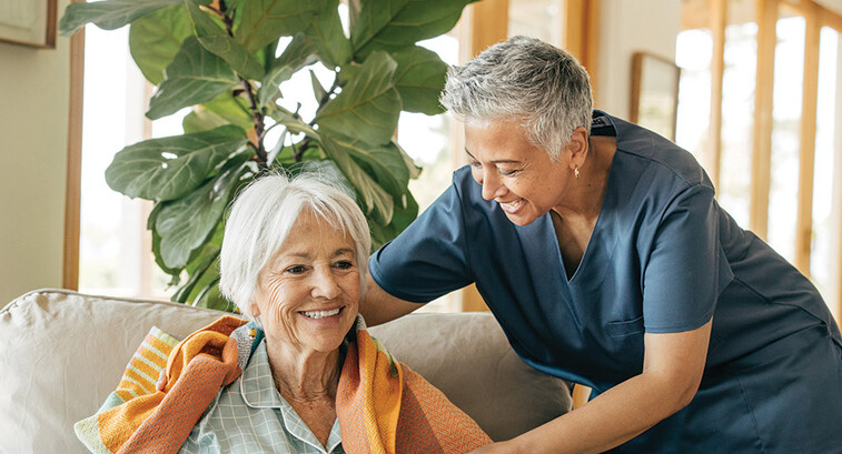 nurse taking care of senior