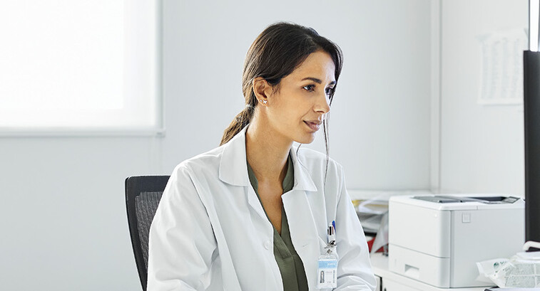 doctor on computer