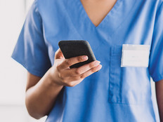 nurse on smartphone
