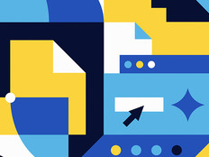 abstract shapes in blue and yellow