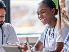Doctors collaborate in a hospital