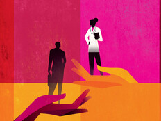illustration of two people on hands close together
