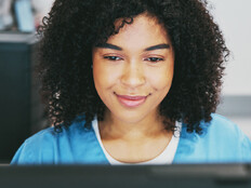 Doctor using computer