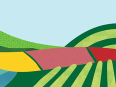 illustration of colorful rolling fields
