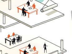 Illustration of office under construction