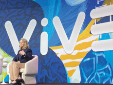 Julia Chou and Ryannon Frederick on stage at ViVE 2025