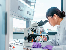 Person conducting research in lab