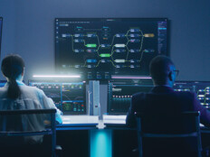 security team in high-tech computer room
