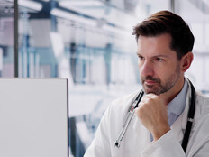 Doctor using computer