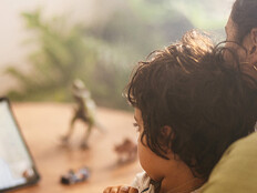 mom and child on telehealth call