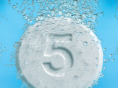 alkaseltzer tablets with fives on them