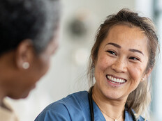 nurse visits with patient