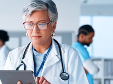 Doctor using tablet