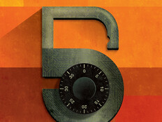 illustration of a five with a lock on it